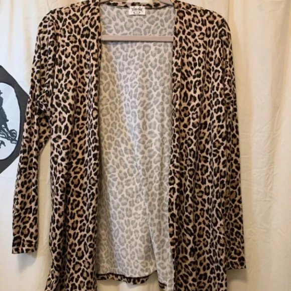 Leopard Print Duster Cardigan Long Sleeve Sweater Open Front Size Medium… - Picture 13 of 13